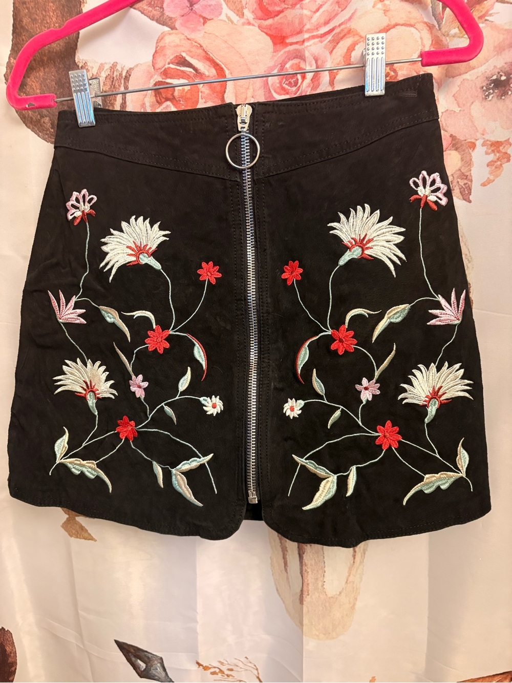 Small Zara Black A-Line Mini Skirt